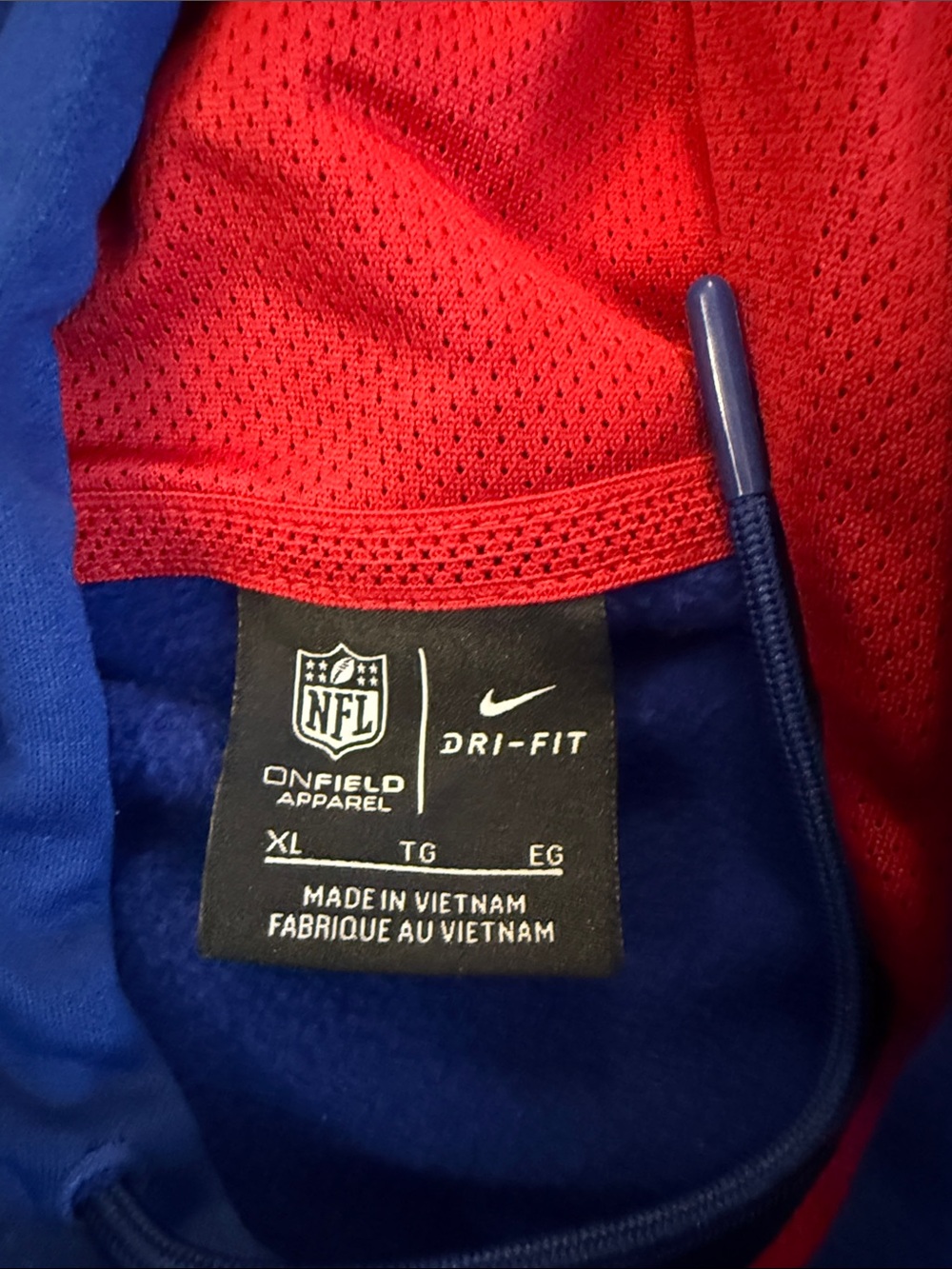 Nike New York Giants Dri-Fit On-Field Apparel Training Pullover Hoodie Blue XL - Picture 4 of 16